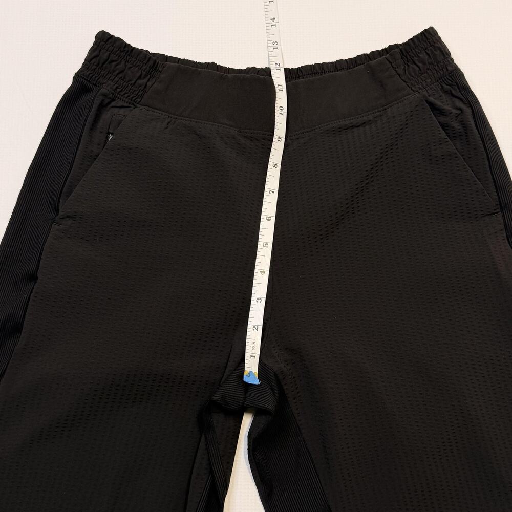 Athleta Textured Brooklyn Jogger Pants Womens 6 Black Elastic Waist Zip Pockets - Picture 6 of 15